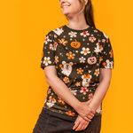 Mickey & Minnie Floral Ghost All-Over Print Unisex Tee, , hi-res view 4